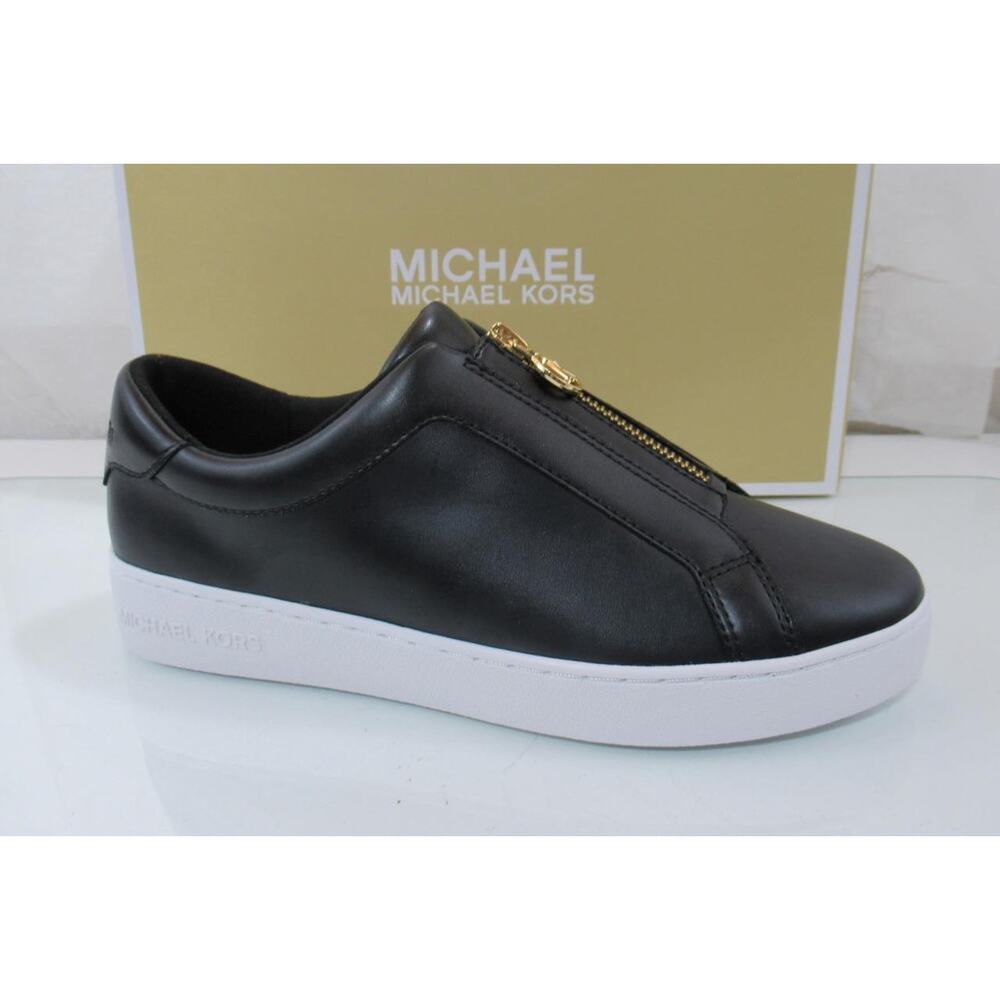 Michael Kors Keaton Zip Slip On Sneakers MK Logo Black Size 7 - Picture 1 of 8